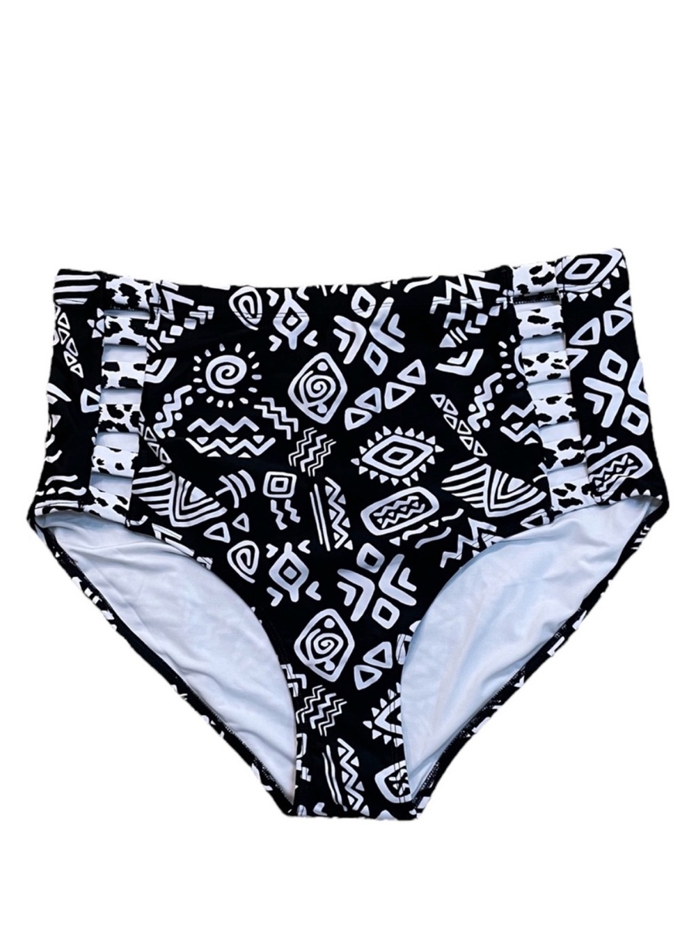 Forever 21 Aztec Print Bikini Bottoms with Contrasting Print Side Tabs - Picture 2 of 5
